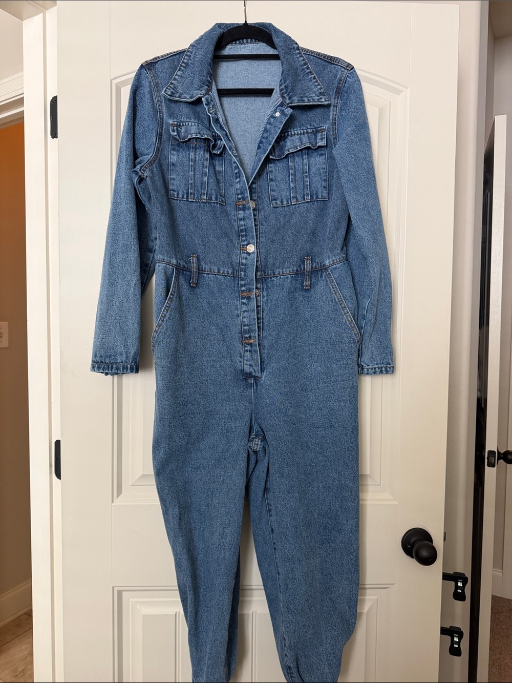 SHEIN Blue Denim Jumpsuit Romper